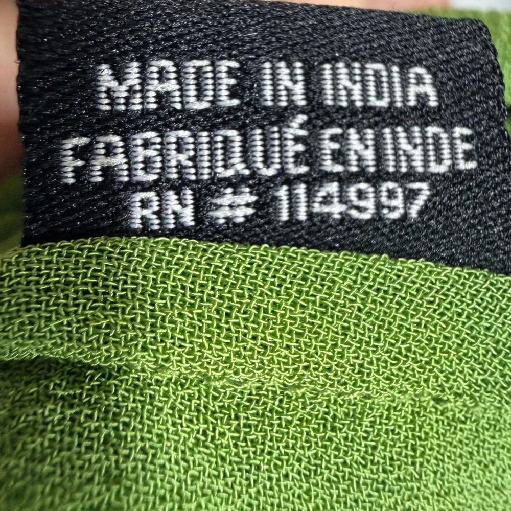 Tolani Lauren Style Lime Green Embroidered Boho Tunic Blouse 100% Viscose Large - Picture 13 of 14